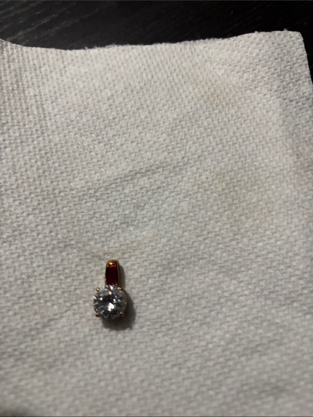 Gold-Tone Clear Solitaire Pendant Necklace -